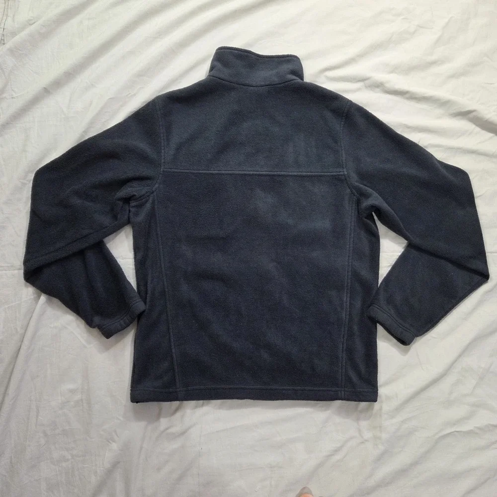 Columbia Mens Black Fleece Full Zip Jacket Size Small Lightweight Zip Pockets